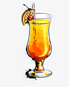 Cocktail Sex On The Beach Tequila Sunrise Juice Blue - Tequila Sunrise Drawing, HD Png Download, Free Download