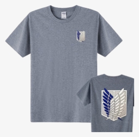Attack On Titan Grey Blue Wings Of Freedom Shirt Hd Png Download Kindpng - roblox attack on titan shirt template how to get free
