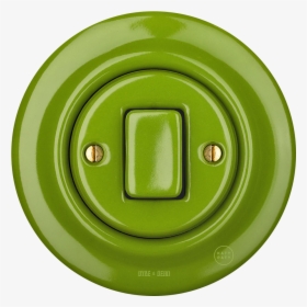 Porcelain Wall Switch Green Fat Button - Circle, HD Png Download, Free Download