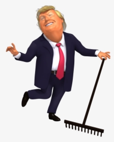Trump Raking - Dedipic Animated Cartoon Trump Gifs, HD Png Download, Free Download