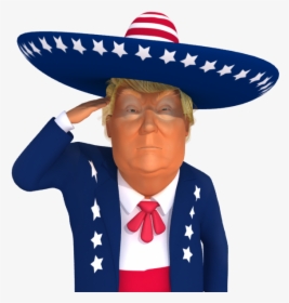 #trumpstickers Salute 3d Mexican Trump Caricature - Trump Saluting Transparent Background, HD Png Download, Free Download