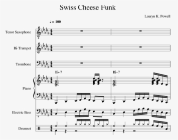 Swiss Cheese Funk Sheet Music For Piano, Tenor Saxophone, - Trill, HD Png Download, Free Download