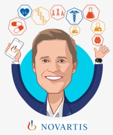 Caricature Of Bertrand Bodson, Who Is Speaking At Hlth, HD Png Download, Free Download