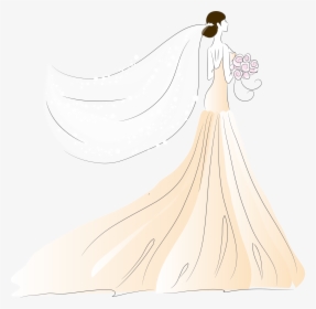 Bride Contemporary Western Wedding Dress - Wedding Gown Vector Png, Transparent Png, Free Download