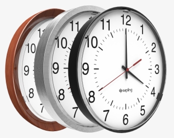 Sapling Introduces New Slim Line Analog Clocks - 10 Inch Silent Wall Clock Silver, HD Png Download, Free Download