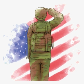 Transparent Soldier Salute Png - Silhouettes Of A Soldier Saluting, Png Download, Free Download