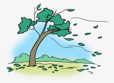 How To Draw Falling Leaves - Trees Rustling Drawing, HD Png Download, Free Download