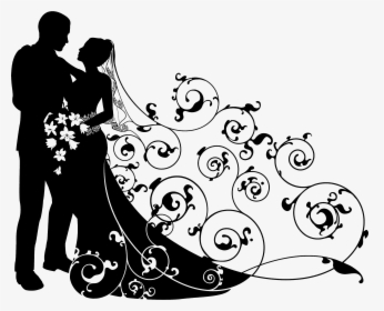Wedding Couple Clipart Black And White, HD Png Download, Free Download