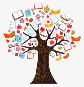 Vector Knowledge Color Tree Illustration Book Reading - Book Tree Clipart, HD Png Download, Free Download