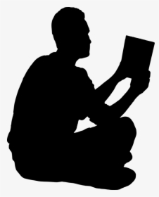 Book Silhouette Png - People Sitting Reading Silhouette, Transparent Png, Free Download