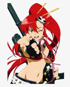 Red Hair Ponytail Anime Girl, HD Png Download, Free Download