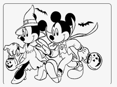 Mickey And Minnie Mouse Halloween Coloring Pages, HD Png Download, Free Download