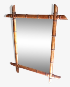 Old Mirror Wood Frame Imitation Bamboo 1900 65x55cm - Wood, HD Png Download, Free Download