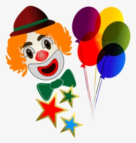 Clown Face With Balloons Clipart , Png Download - ตัว ตลก ถือ ลูกโป่ง รูป การ์ตูน, Transparent Png, Free Download