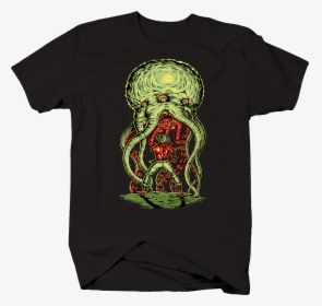 Cthulhu And Man With Shot Gun Hp Lovecraft Monster - Tentacles Alien, HD Png Download, Free Download