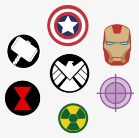 Marvel Avengers Symbols By Captain - Easy Avengers Symbol Drawing, HD Png Download, Free Download