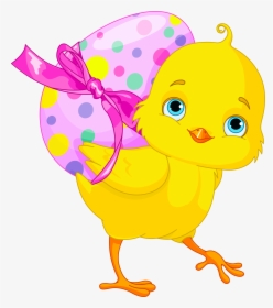 Pink Egg Chicken With Bunny Easter Clipart - Easter Clip Art Chick, HD Png Download, Free Download