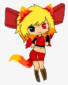 Transparent Anime Fire Png - Cartoon Anime Fire Girl, Png Download, Free Download