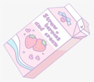 Kawaii, Overlay, And Pink Image - Aesthetic Strawberry Milk Carton, HD Png Download, Free Download