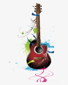 Ftestickers Watercolor Guitar Abstract Colorful Freetoedit - Guitar Pic Free Download, HD Png Download, Free Download