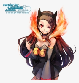 Just Like Fire Heart Attack Girl On The Left - Anime Girl With Fire, HD Png Download, Free Download