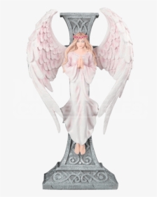 Angel Statue Figurine Cross Prayer - Figurine, HD Png Download, Free Download