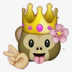 Emoji Clipart Queen - Flower Crown Monkey Emoji, HD Png Download, Free Download