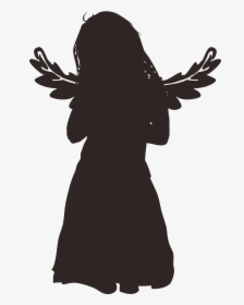 Silhouette, Little, Girl, Young, Angel, Wings, Praying - International Day Of The Girl Child, HD Png Download, Free Download