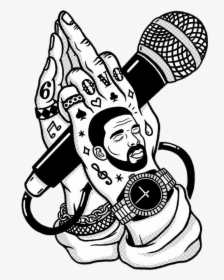 Drake Clipart Tumblr - Praying Hands With A Microphone, HD Png Download, Free Download
