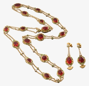 Antique Fire Opal Jewelry Suite - Chain, HD Png Download, Free Download