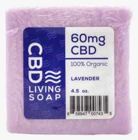 Cbd Living 60mg Cbd 100% Organic Lavender Soap Bar-4 - Packaging And Labeling, HD Png Download, Free Download
