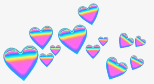 #pink #purple #blue #green #rainbow #emoji #emojicrown - Blue Heart Crown Png, Transparent Png, Free Download