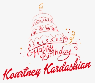 Kourtney Kardashian Happy Birthday Vector Cake Name - Happy Birthday Png Effect Hd, Transparent Png, Free Download