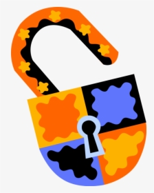 Vector Illustration Of Padlock Lock Mechanical Security, HD Png Download, Free Download