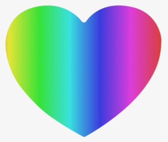 Crayon Box Ombre Rainbow Heart-shaped Mousepad - Rainbow Heart In A Line Transparent, HD Png Download, Free Download