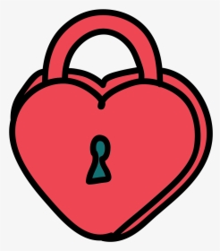 Padlock Clipart Heart - Heart Lock Clipart, HD Png Download, Free Download