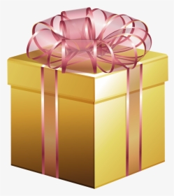 Pink And Gold Gift Box, HD Png Download, Free Download