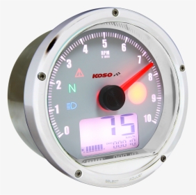Koso T And T Tachometer White Face For Motorcycle - Gauge, HD Png Download, Free Download