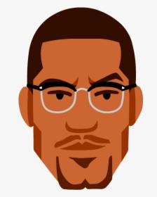 Mlk Clipart Portrait - Malcolm X Drawing Easy, HD Png Download, Free Download