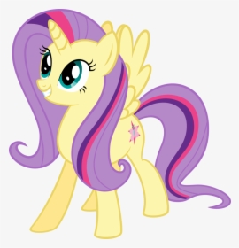 Alicorn, Female, Fluttershy, Fusion, Lesbian, Mare, - Twilight Sparkle And Fluttershy Fusion, HD Png Download, Free Download