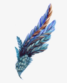 Blue Feather Png - Blue Orange Leaves Png, Transparent Png, Free Download