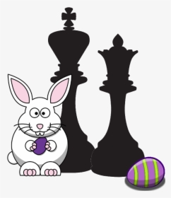 Easter Bunny With Chess King And Queen - White Rabbit Clipart, HD Png Download, Free Download