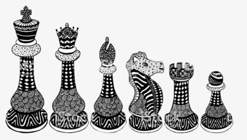 #chess #chessfigures #chessgame #king #queen #pattern - Chess Sketch, HD Png Download, Free Download
