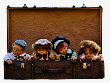 Vintage Dolls In A Suitcase - 早 安 品味 人生, HD Png Download, Free Download