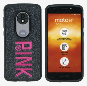 Motorola E5 Play Mm Black With Pink Design Case, HD Png Download, Free Download