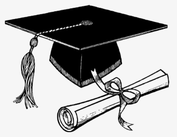 Clip Art Graduation Cap And Scroll, HD Png Download, Free Download