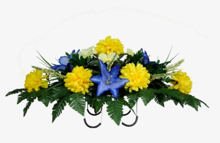 Yellow Mums & Blue Stargazer Lily - Blue Yellow Flowers Png, Transparent Png, Free Download
