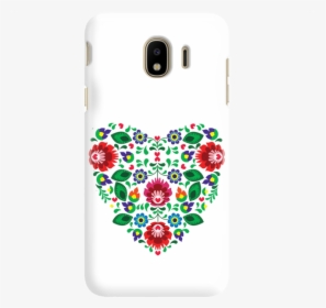 Funny Case Flowers White Heart Print Samsung Galaxy - Funnycase, HD Png Download, Free Download