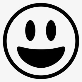 Hd Open Mouth Smiling - Emoji Black And White Smile, HD Png Download, Free Download