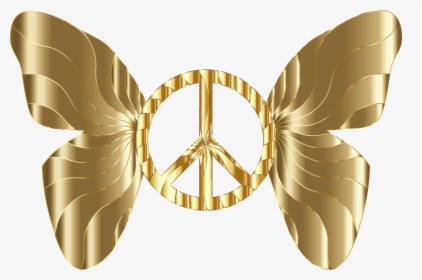 Groovy Peace Sign Butterfly - Illustration, HD Png Download, Free Download